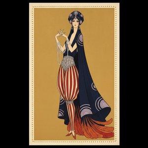 Navy Cloak And Gilded Patterns In Art Deco Form — Valentin Laurent De Courcey