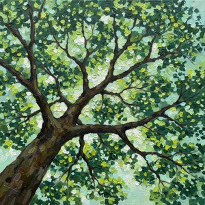 Luminous Canopy: A Meditative Study of Verdant Light and Organic Fractal Forms