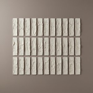 Monolithic Echoes In Sculpted Cream And Muted Taupe Relief — David Moreau, Plaster & Texture Art