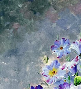Lavender Blossoms In Blue Porcelain Vase