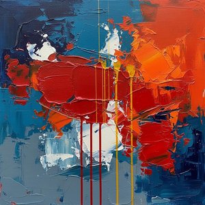 Ember And Abyss: A Monumental Study Of Crimson Impasto And Vertical Descent — Laurent Lefèvre, Abstract Expressionism