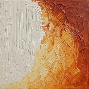 Erosion Of Light: A Monumental Study In Ochre And Sculptural White Impasto — David Moreau