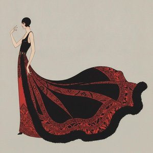 Crimson Filigree And Black Faux Fur In Motion — Valentin Laurent De Courcey