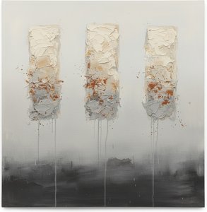 Monolithic Shadows In Slate And Rust: A Meditative Triptych Of Eternal Silence — David Moreau