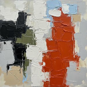 Fragmented Monolith In Burnt Orange And Charcoal: A Singular Tactile Study Of Tension — Christian Noiret