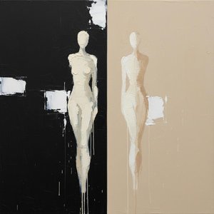 Dual Echoes Of Silence: A Monochromatic Study In Shadow And Bone — Laurent Fabre