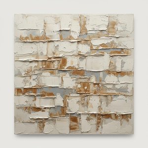Fragmented Earth: A Monumental Study In Ochre And Sculptural Impasto Texture — David Moreau, Plaster & Texture