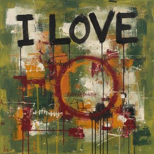 Red Ring And Black Script Over Earthy Fragmented Layers — Christian Noiret
