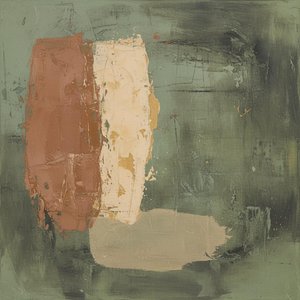 Earthen Monoliths In Sage: A Singular Study Of Weathered Serenity And Timeless Texture — Laurent Fabre, Neo-abstract Art