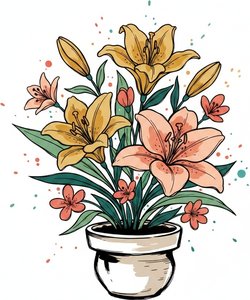 Serene Ochre Lilies In A Meditative Study Of Organic Form And Grace — Yann Lambert