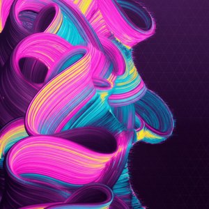 Chromatic Resonance: An Ethereal Dance Of Fluid Ribbons In Midnight Void — Isabelle Dupuis, Ai-generated Pop