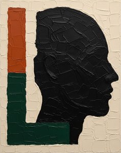 Fragmented Monolith: A Heavy Impasto Study Of Silhouette And Geometric Form — Laurent Fabre, Neo-abstract Art (modern Abstract Compositions)