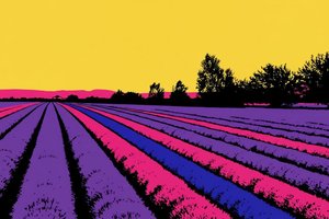 Chromatic Furrows: A Digital Dreamscape — Thibault Lemoine, Pop Art