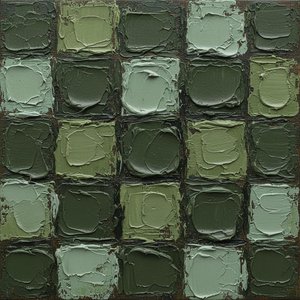 Monolithic Verdant Cells: A Sculptural Study In Organic Moss And Shadowed Earth — David Moreau, Contemporary Abstract