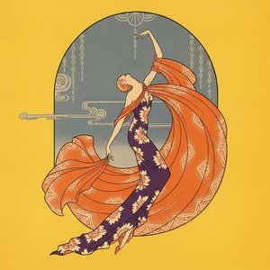 Arc Of Violet Drapery Amidst Mustard Gold — Valentin Laurent De Courcey, Art Deco