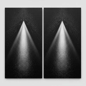Eternal Radiance Emerging from the Obsidian Void: A Monumental Monochromatic Diptych