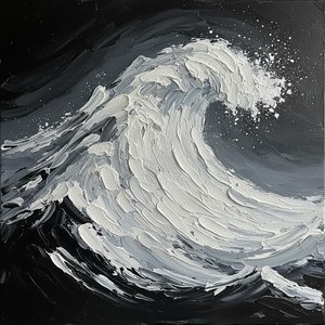 Monochromatic Surge: A Sculptural Study Of Eternal Tides And Midnight Crests — David Moreau