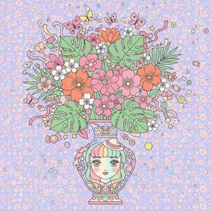 Ethereal Bloom of the Serene Visage in Pastel Radiance, a Unique Masterpiece