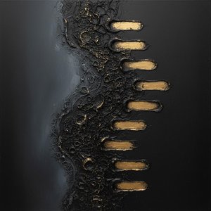 Fragmented Gold: A Monumental Study Of Obsidian Shadows And Gilded Strata — David Moreau, Plaster & Texture Art