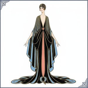 Geometric Silhouette In Cerulean And Salmon Pink — Valentin Laurent De Courcey