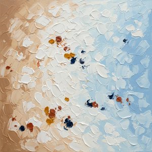 Ethereal Convergence Of Ochre And Cerulean In A Sculptural Impasto Masterpiece — David Moreau