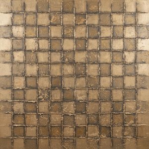 Monolithic Earthwork: A Meditative Study In Ochre Relief And Ancient Geometric Texture — David Moreau, Plaster & Texture