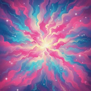 Celestial Radiance: A Singular Explosion Of Magenta Light And Ethereal Cosmic Flow — Isabelle Dupuis, Ai-generated Pop