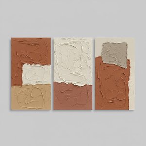 Earthen Echoes In Triptych: A Sculptural Study Of Terracotta And Timeless Texture — Laurent Roche