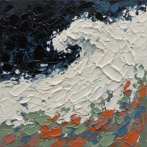 Fragmented Vortex Of Obsidian And Titanium In A Monumental Impasto Study — David Moreau