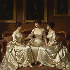 The Gilded Lineage: A Study In Ivory And Grace — Marc Duvallier, Impressionism