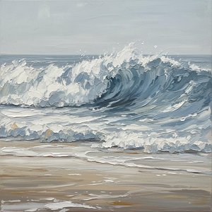 Ephemeral Architecture Of Grey Seas Under An Overcast, Contemplative Sky — Christian Noiret, Contemporary Abstract Painting