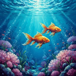 Celestial Radiance Amidst The Golden Descent Of Serene Underwater Silhouettes — Christian Noiret