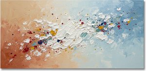 Ephemeral Surge Of Ochre And Sky In A Sculptural White Impasto Motion — David Moreau