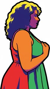 Prismatic Silhouette: A Monumental Study In Bold Graphic Contour And Vibrant Color — Caroline Pelletier