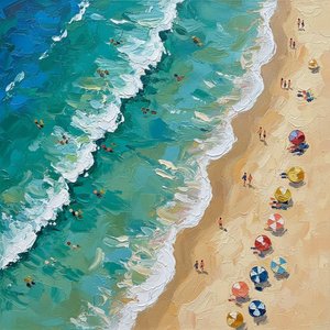 Rhythmic Tides Of Cerulean Joy: A Sculptural Study In Coastal Motion — Christian Noiret