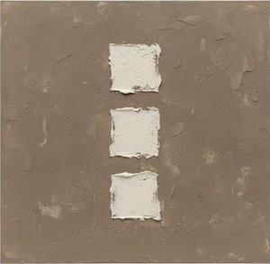 Monolithic Echoes In Taupe: A Sculptural Study Of Rhythmic White Impasto — David Moreau, Plaster & Texture Art