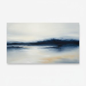 Ethereal Horizon: A Meditative Study In Indigo Mist And Ochre Light — Laurent Roche