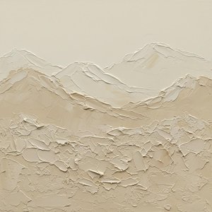 Monolithic Echoes Of Sand: A Sculptural Study In Serene Cream Impasto — David Moreau, Contemporary Abstraction