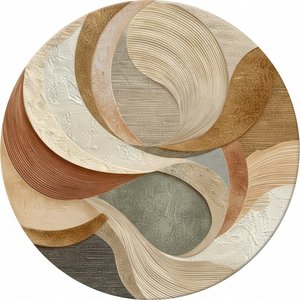 Ewige Echos Der Erde: Eine Monolithische Studie In Wirbelndem Ocker Und Geschliffenem Relief — Laurent Fabre, Neo-abstrakte Kunst