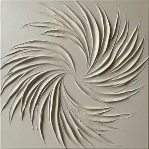 Ethereal Vortex In Greige: A Sculptural Study Of Radial Motion And Organic Form — David Moreau