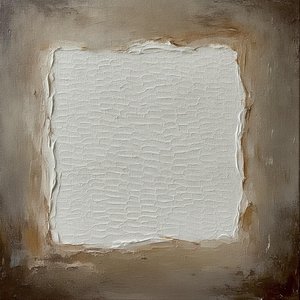 Layers Of Sepia And Crushed White Impasto — David Moreau, Contemporary Abstract