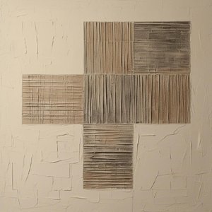 Monolithic Echoes Of Earth And Stone In A Meditative Geometric Arrangement — David Moreau, Plaster & Texture Art
