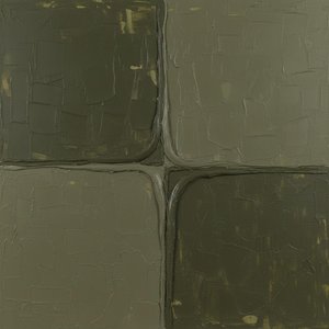 Monolithic Quadrants In Earthly Moss: A Sculptural Study Of Somber Stability — David Moreau, Plaster & Texture Art