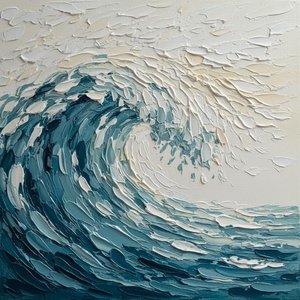 Ephemeral Surge In Deep Navy: A Monumental Study Of Sculptural Oceanic Motion — David Moreau
