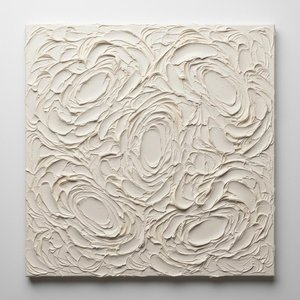 Ethereal Echoes In Ivory: A Meditative Exploration Of Sculptural Topographic Relief — David Moreau, Plaster & Texture Art