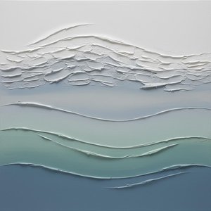 Ephemeral Strata Of Azure: A Meditation On Submerged Horizontal Light — Christian Noiret, Contemporary Abstract Painting