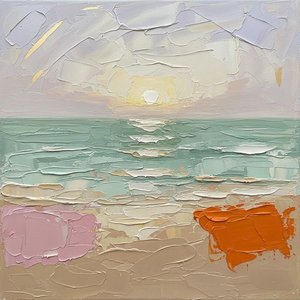 Ethereal Horizon: A Sculptural Study Of Lavender Tides And Burnt Orange Radiance — Christian Noiret