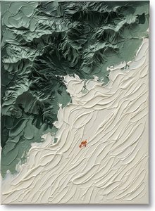 Monolithic Shadows And Ethereal Tides: A Singular Study In Sculptural Impasto Texture — David Moreau
