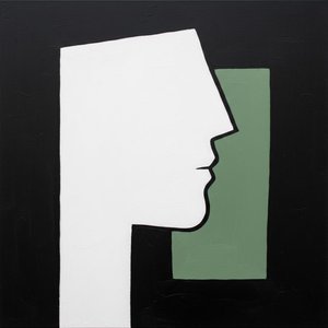 Monolithic Silence: A Singular Study Of Profile And Sage Shadows In White — Laurent Fabre, Neo-abstract Art (modern Abstract Compositions)
