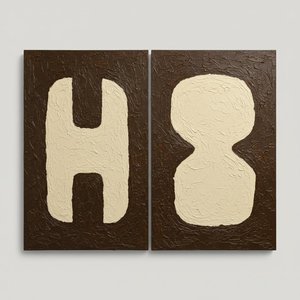 Eternal Glyphs In Umber And Cream: A Monumental Study Of Organic Permanence — Laurent Fabre, Neo-abstract Art